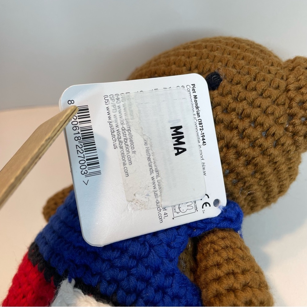 NEW Just Dutch Teddy Bear Piet Mondrian Crocheted Amigurumi Stuffed Toy Handmade - Picture 5 of 9